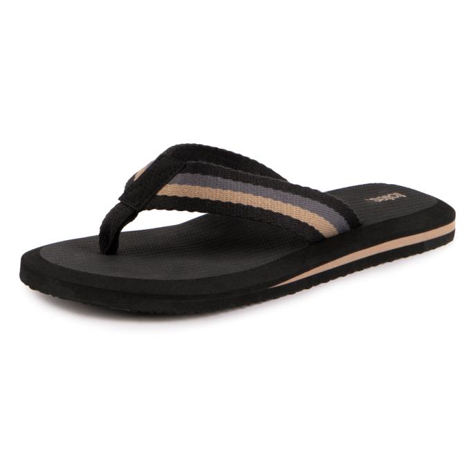 totes® Mens Tape Toe Post Sandal Black Extra Image 2